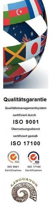 Übersetzungsdients zertifiert ISO 9001/ISO 17100 - Übersetzungsservice in Aachen